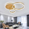XEMQENER LED Ceiling Light, 57W Modern Chandeliers Ceiling Lights Fitting, Golden Acrylic Flush Mount Chandelier Pendant Light for Living Room Bedroom Dining Room, 6000K Cool White Light Only
