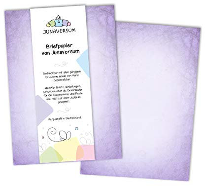 Briefpapier Vintage lila Motivpapier für Einladungen Urkunden Hochzeit Geburtstag 90 g/qm DIN A4 (10 Blätter)