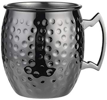 Hoshen - Bicchiere da birra in rame placcato in rame, per cocktail e cocktail in rame, 510 ml, con placcatura in rame in acciaio inox, adatto per bar, punta nera