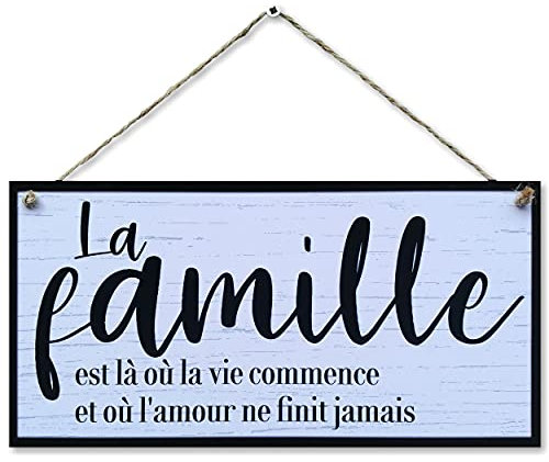 CARISPIBET La famille | enseignes pour la maison panneau décoratif décor d'interieurs 15 x 30 cm