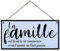 Carispib - Die Familie | Schilder für das Haus, dekorative Schilder, Innendekoration, 15 x 30 cm