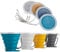 LYY Silicone Bicchiere Pieghevole con coperchio in plastica, tazza da viaggio pieghevole portatile riutilizzabile per picnic, campeggio ed escursioni all'aria aperta (270ml,4-C)