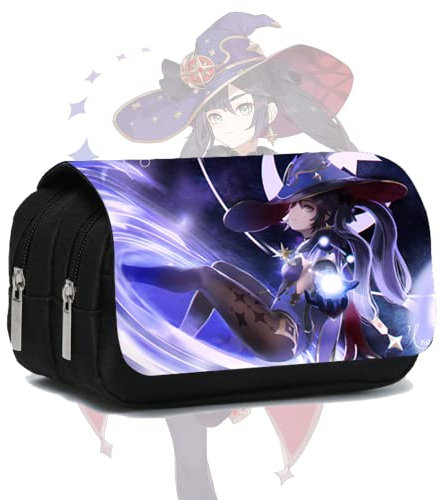 WANGSOAR Genshin Impact Big Capacity Pencil Case,Pencil Pouch Large Storage High Capacity Bag for Office College School Durable Pen Carrying Case with Zipper（Mona）