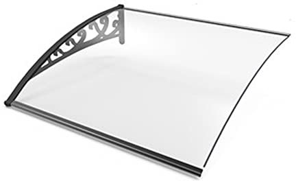 BOCbco Door Canopy Awning Shelter Canopies Door Canopy Porch Canopy Real Glass Canopy Porch Door Shelter/Balcony Front Door Canopy Outdoor Awning Rain Shelter for Back Door Porch Window/120 * 120Cm