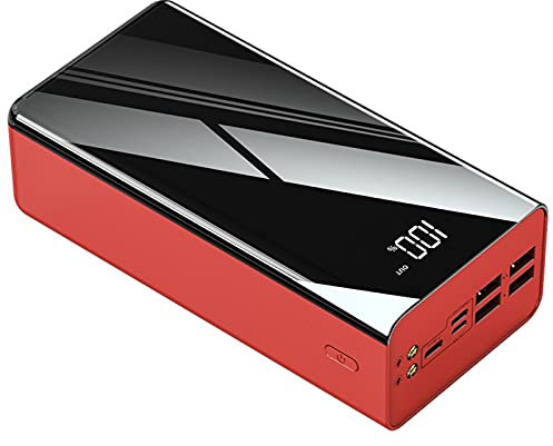 JJZHY Portable Charger 80000Mah Power Bank, High Capacity Battery Pack With Display, Can Charge 4 Devices At The Same Time, Quick Charge(Color:Red)