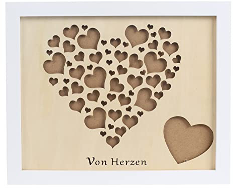 FINDIR Geldgeschenk Hochzeit Bilderrahmen mit Herzmotiv als Geburtstag Personalierst Hochzeitsgeschenk für Brautpaar Jahrestag