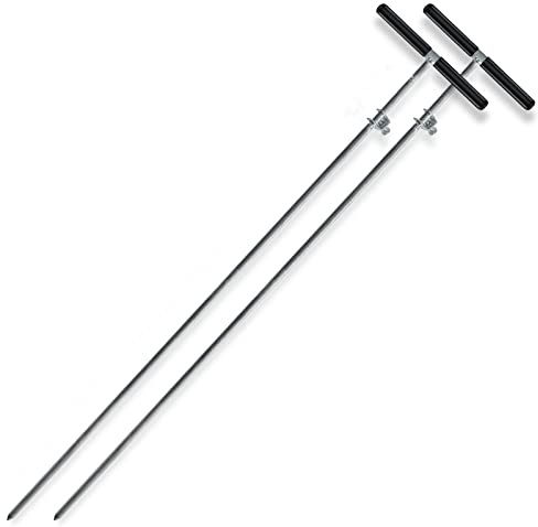 2-in-1-Bodensonde und Erdungsstab mit Erdungsdrahtklemme, ideal für Elektrozaun, Energizer, Ortungswerkzeuge, Sanitär-, Landschafts- und Gartenarbeit (91,4 cm, 2er-Set)