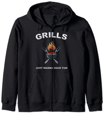 Funny Grills Just Wanna Have Fun Fleischfresser Dad Grillen Kapuzenjacke