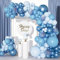 Blue Balloon Arch, 106 metallisches blaues Ballonbogen Girlanden mit Macaron-blauen Latexballons, Konfetti für Geburtstagsfeier, Babyparty, 1. Geburtstag von Jungen, Happy Birthday Party Dekoration