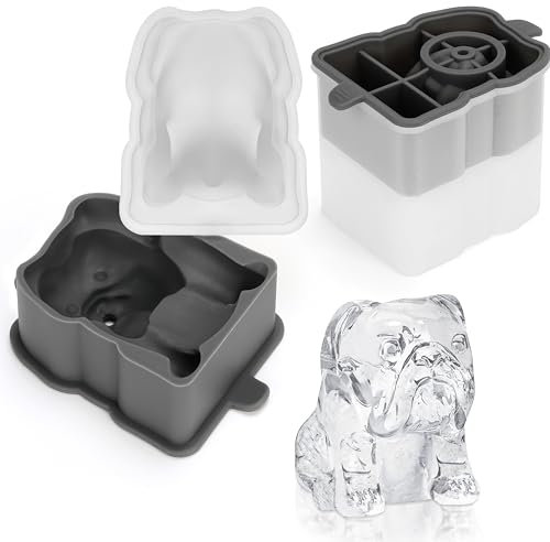 Kurtzy 2 Pack Dachshund Sausage Dog Ice Cube Mould - Sausage Dog Gifts - BPA - Free Silicone Ice Tray for Cocktails, Whiskey & Party Drinks – Leakproof, Easy Release, Reusable Ice Cube Maker