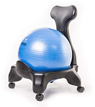 KIKKA ACTIVE CHAIR Blu Ergonomischer Stuhl mit aufblasbarem Ball, Bürostuhl oder Schreibtischstuhl mit Fitball