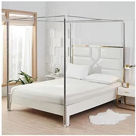 Moskitonetz-Halter, Vier-Eck-Bett, Moskitonetz-Rahmen, Moskitonetz, Baldachin-Rahmenpfosten, Himmelbettnetz, Edelstahl-Rahmenpfosten, komplettes Schlafzimmer-Dekorationszubehör (Farbe: 16 mm