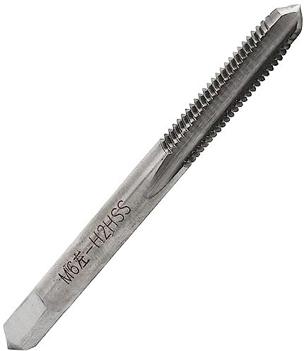 M6 x 1,0 mm HSS Maschinen-Linksgewinde-Gewindebohrer, Bohrer-Bit-Gewindebohrer für Metall, Holz, Lochbohrung (1 Stück)