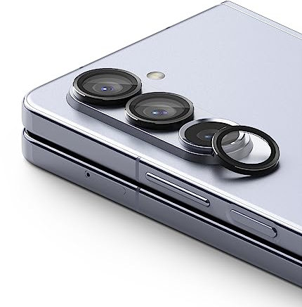 Ringke Camera Lens Frame Glass Protector Compatible with Samsung Galaxy Z Fold 5 (2023), Camera Lens Tempered Glass and Aluminum Frame - Black
