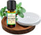 BIO Pfefferminzöl + Duftstein & Holzteller im Set - 100% naturreines ätherisches bio Öl von WUNDERKRAFT.BIO, Aromatherapie & Diffuser geeignet