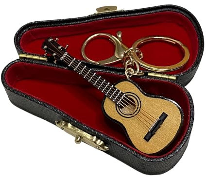 Schlüsselanhänger für Musikinstrumente, Miniatur-Ukulele-Gitarre, Musikinstrument, Geschenk, Weihnachtsdekoration (Ukulele-Gitarre)