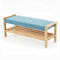 CUNTO Langer Hocker Wechselschuhbank Sofahocker Betthocker Badezimmer Fitnessraum Umkleideraum Restaurant Einkaufszentrum Ruhe Lange Bank (Farbe: Blau)