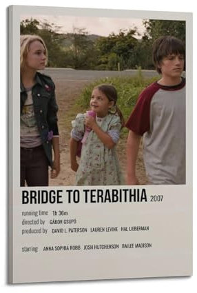 greb Filmposter Bridge to Terabithia auf Leinwand, Raumdekoration, ästhetisches Poster, künstlerisches Poster für Schlafzimmer, Wohnzimmer, Wände, 40 x 60 cm, Rahmen-Bridge to Terabithia