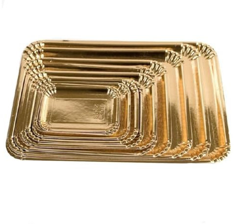 Vassoio in Cartone ORO Pasticceria Confezione da 10 kg VARI FORMATI roma milano Vassoi Monouso per Dolci Pasticcini Torte pasta all'uovo (Roma 8 Milano 8BS - 32,2 x 42,5cm 60pz circa)
