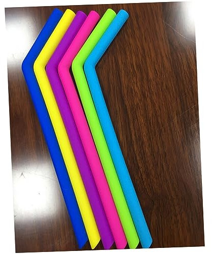 Gatuida 6 Pajitas De Colores Pajitas De Silicona Pajitas Para Beber Muñequeras Para Lavar La Cara De Viaje Gafas De Lectura Collar Pajitas No Dañinas Herramienta Vibratoria
