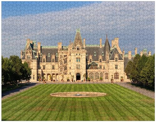 The Biltmont Estate in Asheville North Carolina 1000 Pieces Wooden Jigsaw Puzzles Personalized Photo Puzzle for Adults Friends Picture Puzzle Gifts for Wedding Birthday Valentine's Day Home Decor
