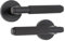 Infinity Decor Matt Black Knurled Lever Door Pull Handles on Sprung Rose Latch Pack - for Interior & Exterior Wooden Doors