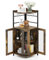 GOPLUS Weinbarschrank mit Glashalter, Eck-Barschrank mit 2 Türen, Weinschrank mit verstellbarem Regal, Küchenschrank für Küche & Esszimmer (Rustikales Braun)