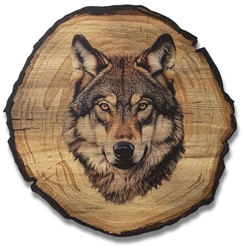 DARO Design - Wandbild Wolf Größe 30cm - Kunstdruck aufhängefertig - Wanddekoration Thema Jagd, Natur, Tiere