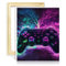 TANGFEIY Paintting Gaming-Controller-Ölgemälde-Set für Kinder, mit Pinseln und Acrylpigmenten auf Leinwand, Haus, Art-Deco-Bastelarbeiten, mit Rahmen (30 x 40 cm)