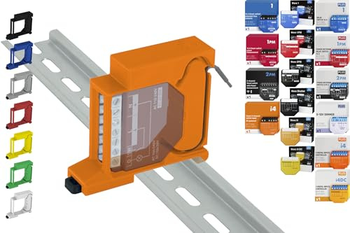 Print Worth 3D Hutschienenhalter PWG3-Single für 32 Shellys: 1,1PM,2PM,Shutter,1L,2L,EM,i4,i4DC,i4LR,Dimmer,Dimmer Dali,RGBW PM (Wave/Plus,G3,G4) (Orange)