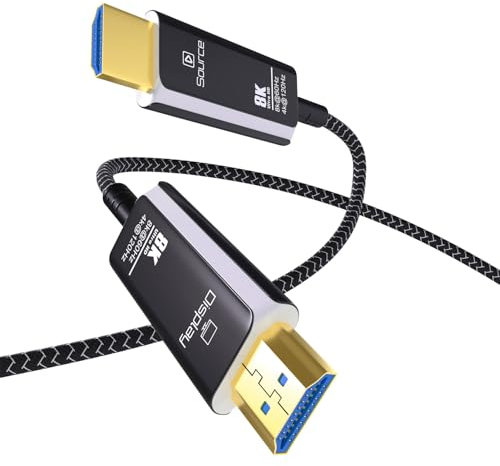MMOBIEL HDMI 8K Cable de Fibra Óptica 3m 48Gbps Ultra Alta Velocidad - 8K@60Hz, 4K@120Hz, HDR Dinámico, ARC/eARC, HDMI 2.1, HDCP 2.2/2.3 – Cable AOC para PS5/Pro, Xbox, TV, Proyector etc.