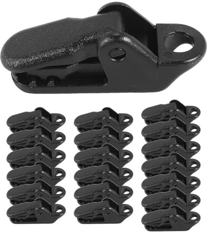 Giuneuow 20Pcs Tent Awning Canopy Clamp Tarp Clip Snap Canvas Anchor Gripper Caravan Jaw Grip Trap Tighten Tool Outdoor Camp Hike Kit