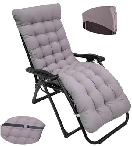 Mhwgo Liegenauflage, Auflagen für Gartenliegen, Anti-Rutsch Kissen Liegenauflage, Sonnenliege Stuhlkissen, Hochlehner Kissen, 8cm Dick Polsterung Gartenliege Auflage Liegestuhl Polster (01)