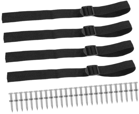Riemen für Rasenlüfterschuhe 1 Satz aus Metall und Nylon Schwarz