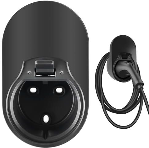 Ladegerät Halterung: Typ 2 Ladegerät Wandhalter, Wallbox Kabelhalterung, EV Ladekabel Organizer, Wandhalterung für Elektroauto Ladestation, Kompatibel mit EU-konformen Ladestecker für Elektrofahrzeuge