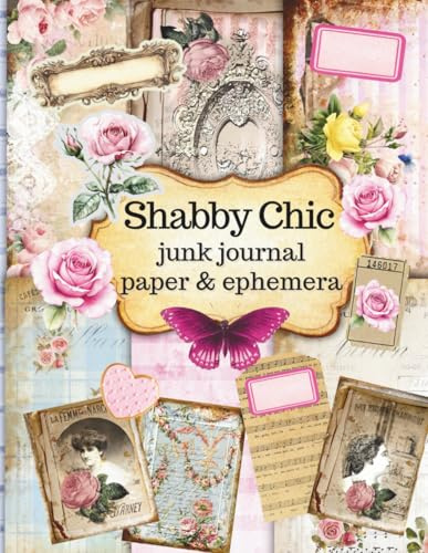 Shabby Chic Junk Journal Paper and Ephemera: Vintage French Parisian Lady Decorative Pages for Scrapbooking Journaling Cut Out and Collage Mix Media and more