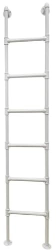 QSVPWNCBN Escalera de Emergencia Resistente para Hueco de Ventana, Escalera metálica de Pared para Cama Alta, Ideal para dormitorios, escaleras de Seguridad - Blanca - Carga 143 kg (330 LB)