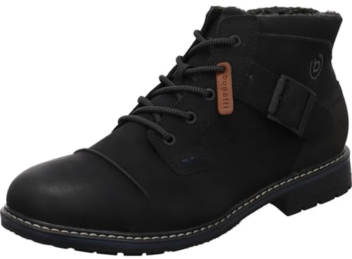 bugatti Philadelphia Herren Schnürstiefelette Synthetik schwarz schwarz