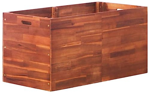 Garten-Hochbeet Akazienholz 100x50x50 cm, Robustes Pflanzgefäß für Outdoor Gemüse, Kräuter und Blumen
