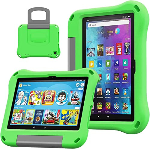 8 Zoll Tablet Schutzhülle für,(2024/2022/2020 Version) leichte, stoßfeste, kinderfreundliche Schutzhülle mit Griff und Ständer.Also for 8in Sony Nokia iPad Samsung 8 Zoll Tablet. (Green)