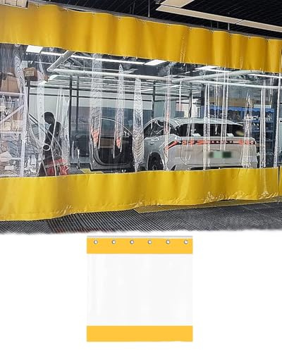Tenda Trasparente Esterno Tenda Divisoria Impermeabile per Garage, con Meccanismo Push-pull, Tende Divisorie Trasparenti In Vinile con Binario, Separatore per Pergolato(W1.5xH2.8m/5x9ft)