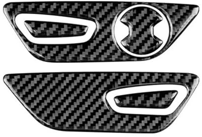 Auto Interieur Für Ford Für Mustang Zubehör 2015-2022 Aufkleber Sitz Taste Aufkleber Echte Weiche Carbon Faser Auto Interieur Abdeckung