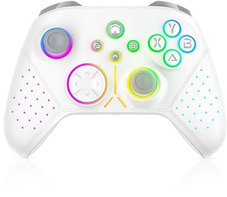 Gamrombo Wireless Controller für Xbox Series X|S, Xbox One, PC, iOS/Android, Bluetooth Kabelloser Gamepad mit RGB-Lighting, Dual Vibration, TURBO, Macro, 3,5mm Audiobuchse