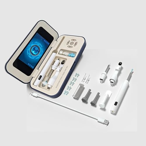 AudiPure + Ear Wax Removal Tool with Screen, 1080P HD Ear Camera Otoscope, 3‑in‑1 Ear Cleaner with LED Lights, Soft Silicone Tips & 10 Replacement Heads, Safe for Adults and Kids (Plus)