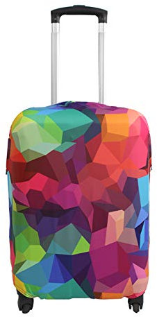 Luckiplus Schutzbezug für Koffer-Trolleys, Elastan, geeignet für Gepäckstücke von 45,7 cm - 81,3 cm, Geometry (Mehrfarbig) - 10419004