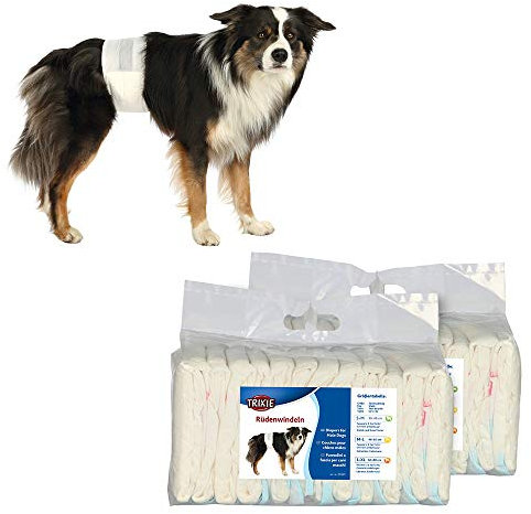 TRIXIE 2X Rüdenwindeln, Hundewindeln - Einwegwindeln, 12 Stück (L-XL, 60-80 cm)