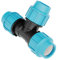 HYDROBIL Raccordo Idraulico MDPE per Tubi d'Acqua, Raccordo a T 20mm x 20mm x 20mm, per Tubi in Plastica MDPE, 16 Bar, Temperatura Massima 45°C, Raccordi a Compressione