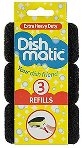 9 Extra Heavy Duty Dishmatic Black Refill Sponges