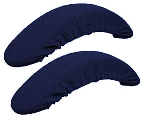 Fenteer 1 Paar Armlehnen Bezüge für Stühle, Bürostuhl Armlehnen Schonbezüge, Elastische Waschbare Abnehmbare Armlehnenbezüge Armlehnenschoner für Bürostühle, Dunkelblau