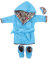 Uteruik Puppen-Bademantel mit Kapuze, Nachtwäsche, Pyjama, Nachthemd, Kleidung mit Augenmaske und Schuhen, für 46 cm große Mädchenpuppe, Blau
